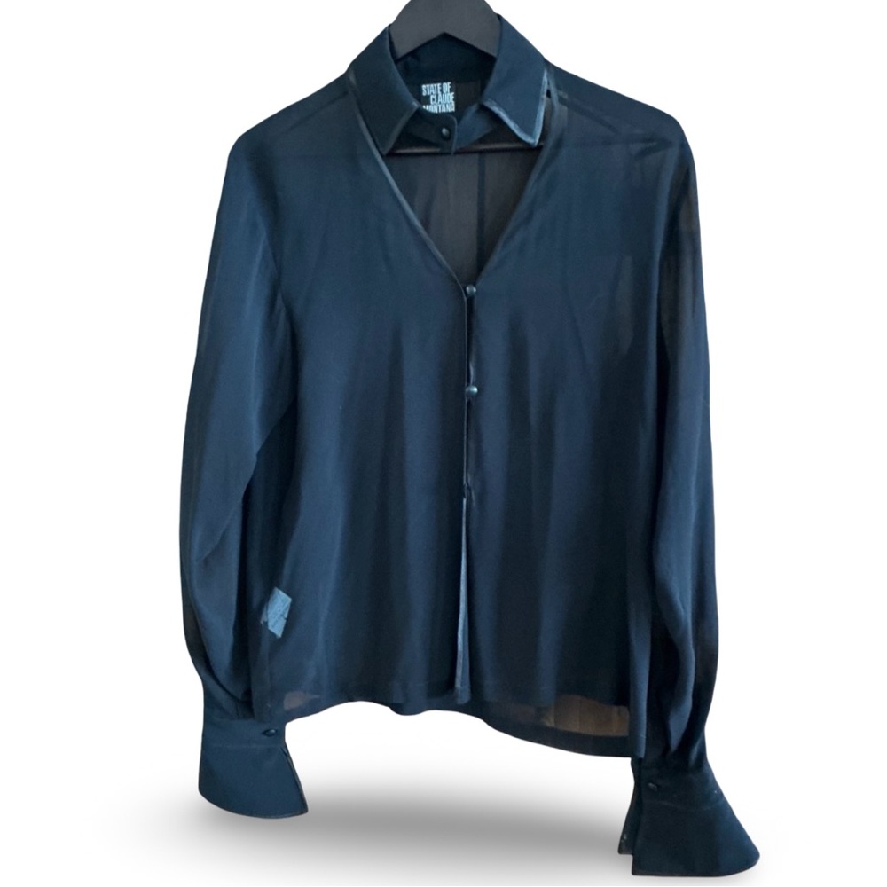 CLAUDE MONTANA Sheer Georgette Blouse